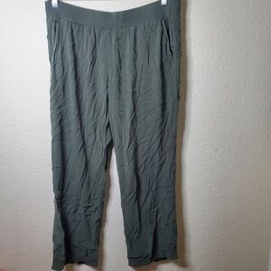 Three Dot Faux Linen Flowy Comfort Beach Summer Pants XL Straight Leg Casual   G